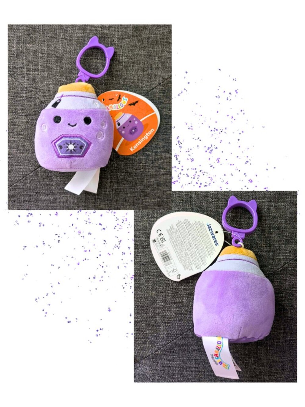 NWT Rare Squishmallows Kensington Purple Potion Plush Keychain 2024 Halloween